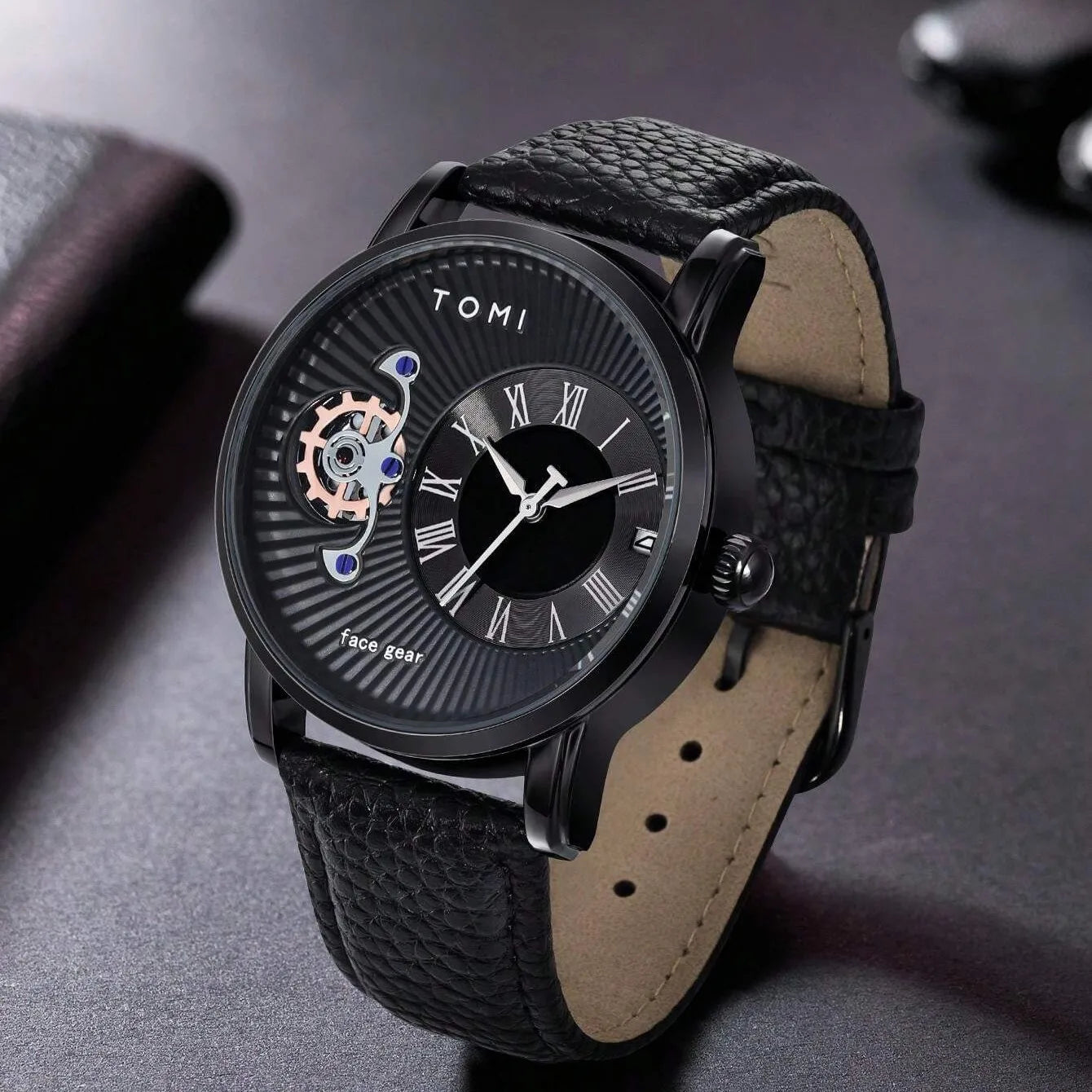 TOMI T-105 Face Gear Dual Strap Luxury Watch