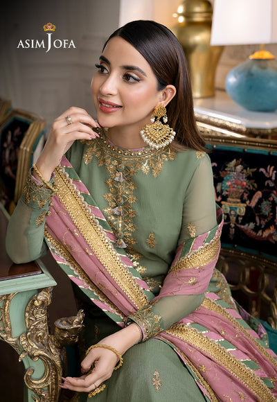 Luxury 3pc Chiffon Collection Unstitch AJJM-19