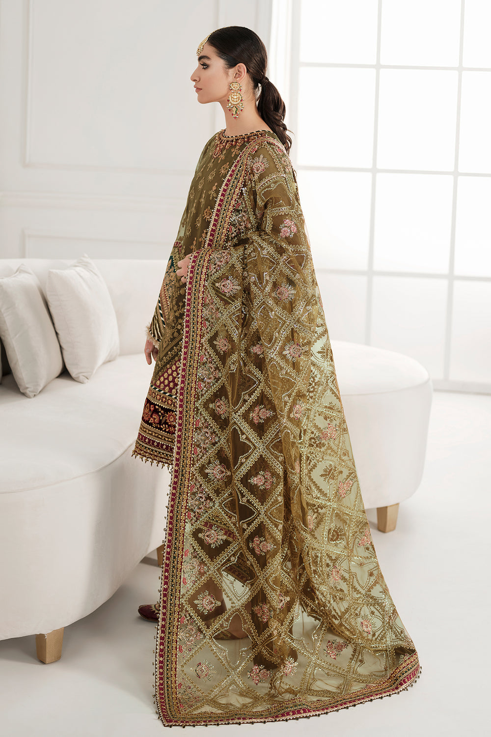 Chiffon Heavy Emb Dress With Emb NET Dupatta 3PC (Unstitched Suit) CH-99