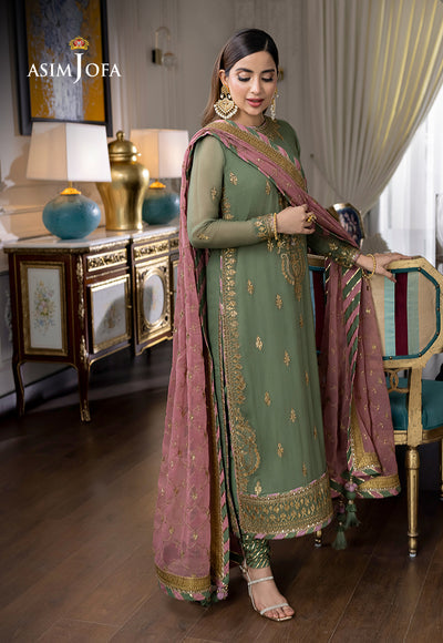 Luxury 3pc Chiffon Collection Unstitch AJJM-19
