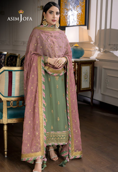 Luxury 3pc Chiffon Collection Unstitch AJJM-19