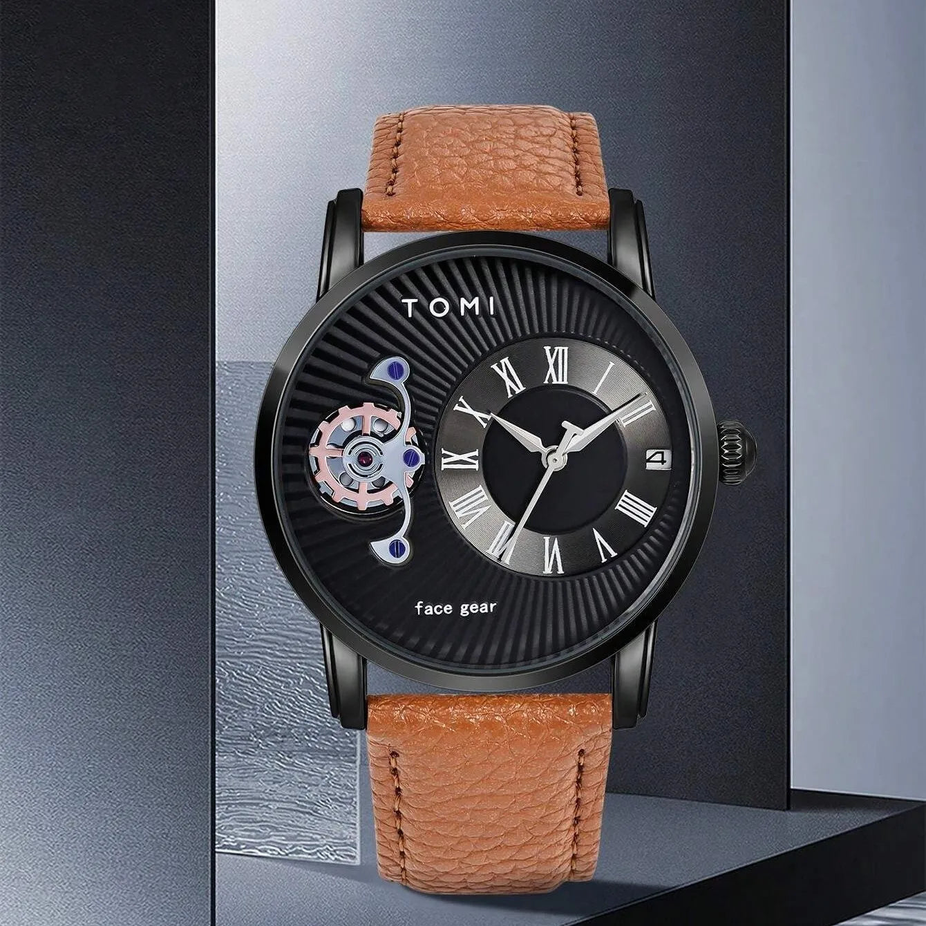 TOMI T-105 Face Gear Dual Strap Luxury Watch