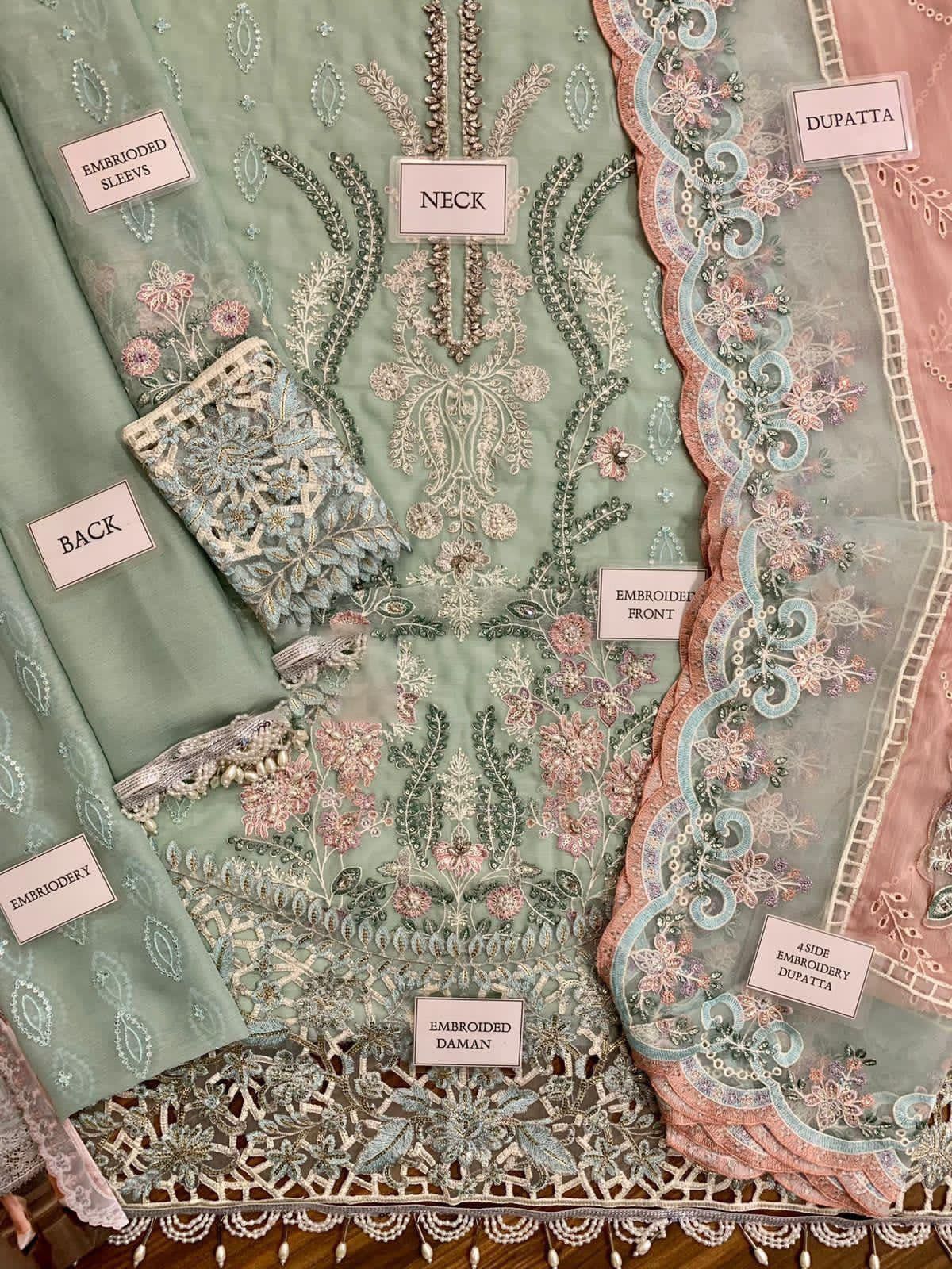 MARIA B COUTURE chiffon fully heavy embroidered hand adda work MB-056